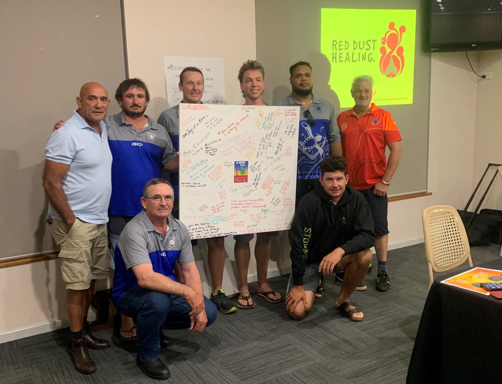 Red Dust Healing workshop with local Carnarvon football clubs at